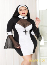 Костюм Монашки, черно-белый. Plus Size